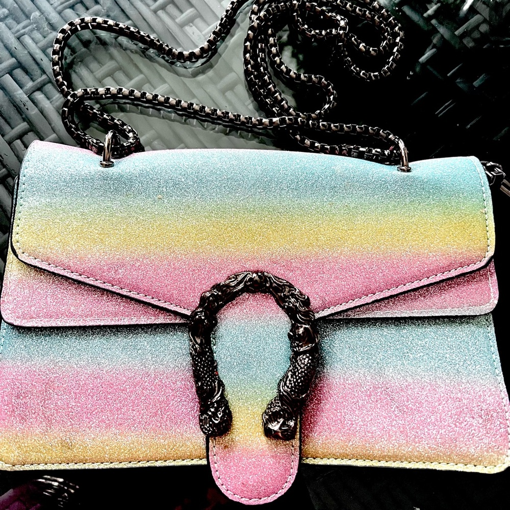 Iridescent gun metal mermaid Purse